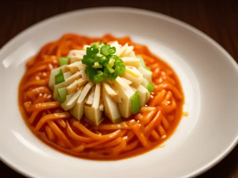 Koreańska zupa kimchi z wieprzowiną i tofu